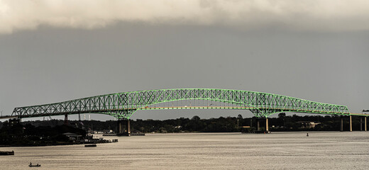 Isaiah David Hart Bridge goes over St Johns River in Jacksonville Florida, 1967