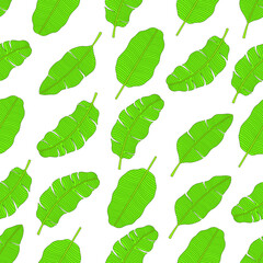 Banana leaf seamless pattern design. Banana leaf background. Banana leaf vector illustration.