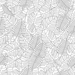 Monstera leaf seamless pattern design. Tropical palm background. Monstera leaf vector illustration