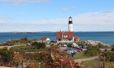 Fototapeta na wymiar The Lighthouse in Kennebunkport Maine. 