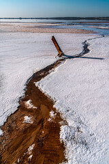 Arid soil in the salt flats of Torrevieja