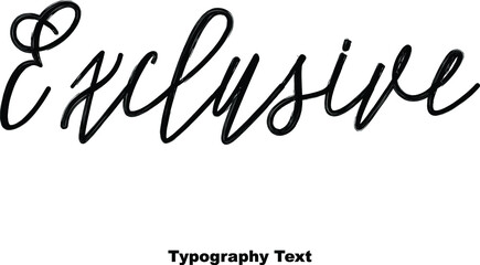 Exclusive Cursive Calligraphy Text on White Background