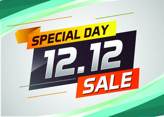 12.12 Shopping day sale banner background. 12 December sale poster template. Vector illustration