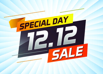 12.12 Shopping day sale banner background. 12 December sale poster template. Vector illustration