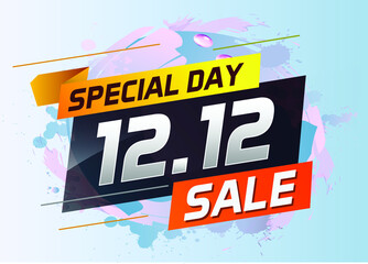 12.12 Shopping day sale banner background. 12 December sale poster template. Vector illustration