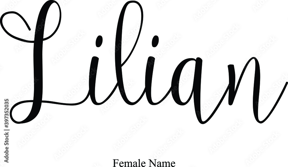 Fototapete lilian -female name calligraphy typescript text