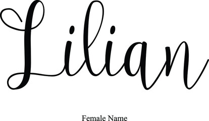 Lilian -Female Name Calligraphy Typescript Text 