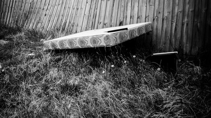 Old mattress in the yard