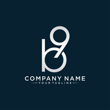 b9 number letter logo icon designs vector