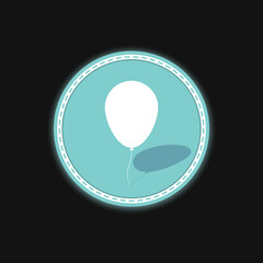 Balloon icon, flat graphic design template, event symbol, vector illustration