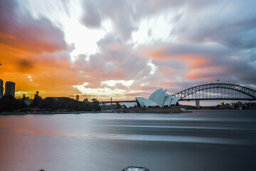 Sunset over Sydney Harbour and the Opera House