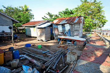 Tanjung Binga or the Fisherman's Village in Belitung Island, Indonesia.