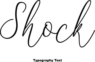 Shock Cursive Typography Typescript On White Background 