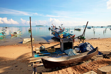 Tanjung Binga or the Fisherman's Village in Belitung Island, Indonesia.