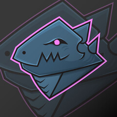 Dinosaur Head Animal Fantasy Mascot Logo Cartoon. Esport, Team, Game, Asset, Sticker, Print.