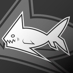 Fish Doodle Drawing Comic Cartoon Mascot Logo Icon. Esport, Team, Game, Asset, Sticker, Print.