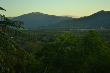 sunset over the mountains