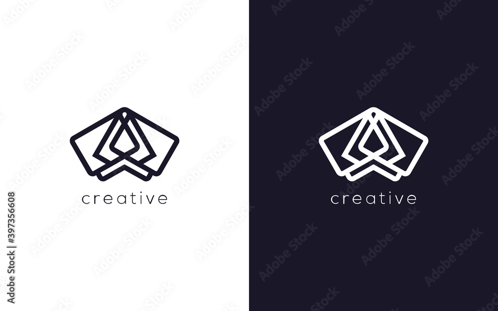 Wall mural letter a initial logo design ideas. creative vector based icon template.