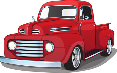 1940's Red Classic Pickup Truck © RPM-Art.com
