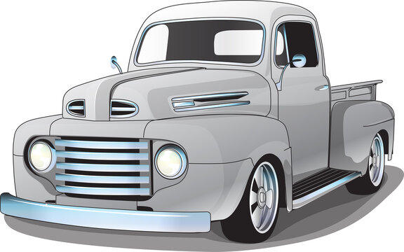 1940's Silver Gray Classic Pickup Truck