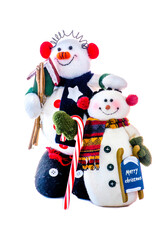 Snowman buddies on  a white background 