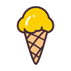 ice cream cone line and fill style icon vector design