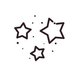 stars shapes isolated line style icon vector design