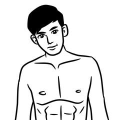 Fototapeta premium cartoon sexy man on white background for painting