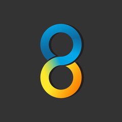 Fototapeta na wymiar The Number 8 eight Logo Design Graphic Vector illustrations