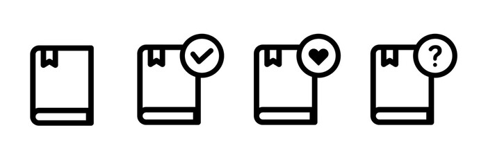 本のアイコンセット／ブックマークシンプル／読了／読書／勉強／ビジネス／ノート