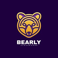 Vector Logo Illustration Fox Line Art Gradient Style.