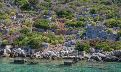   Kekova is an island keeps under water the ruins of 4 ancient cities, that fell into the water in the II century BC as a result of an earthquake