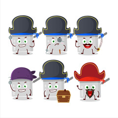 Cartoon character of Sauce pan with various pirates emoticons