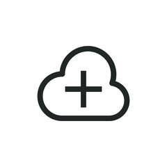 Cloud with add sign icon