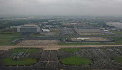  Paris Charles de Gaulle Airport.View from aircraft