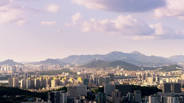 Time lapse the seoul city and Downtown skyline Seoul, South Korea