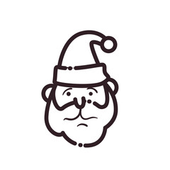 merry christmas santa line style icon vector design