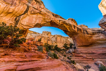 Hickman Natural Bridge Formed Into The Waterpocket Fold, Capitol Reef National Park, Utah, USA