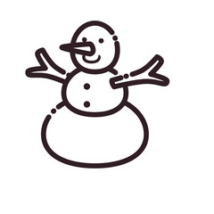 merry christmas snowman line style icon vector design