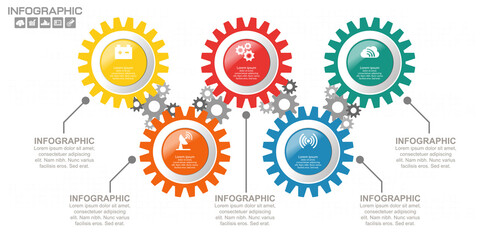 Infographic arrow design template 9 steps with place for your data. Use for presentation. Abstract elements of graph, Creative concept for infographic.