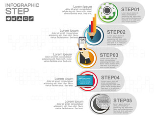 Business data Process chart. diagram with steps, options, parts or processes. business template for presentation. Abstract elements of graph, Creative concept for infographic.