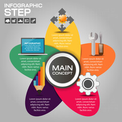 Business data Process chart. diagram with steps, options, parts or processes. business template for presentation. Abstract elements of graph, Creative concept for infographic.