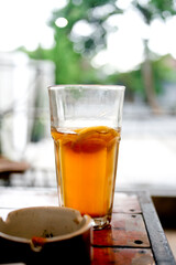 glass of lemon tea