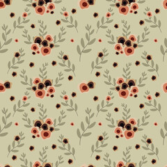 Flower ilustration seamless pattern.Great for textile print,fabric,wrapping paper,scrapbooking,ceramic motifs.