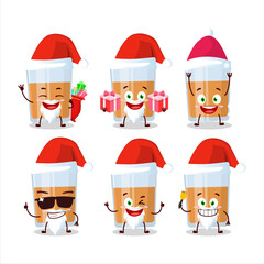 Santa Claus emoticons with glass of chocolates cartoon character