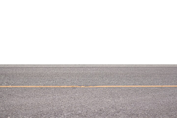 Fototapeta premium Abstract black asphalt winding Road transport going to the distance with yellow line
