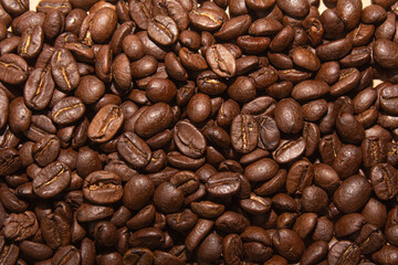 Coffee beans texture background,