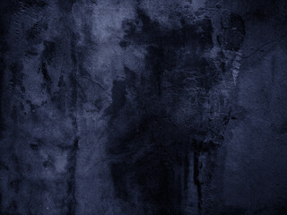 Dark wall black-blue cement background, grunge texture concrete, Indigo grungy old abstract