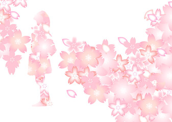 桜をモチーフにした入学•卒業イメージカット