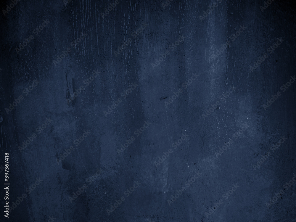 Wall mural grunge texture concrete background, closeup wall cement dark blue color